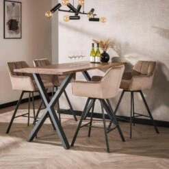 Fraaai - Ramon Draaibare Barstoel - 69 Cm - Velvet - Champagne -LeenBakker Winkel ca42b726594843b2a599d7be73c7bfe6