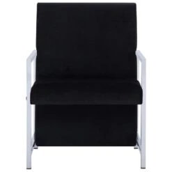 VidaXL Fauteuil Met Chromen Poten Fluweel Zwart -LeenBakker Winkel cad1001d6ba54cf3a13360753a3ae743