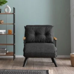 CALICOSY - Slaapfauteuil SANDO - Donkergrijs - 41x67x50 Cm -LeenBakker Winkel cae75a2ecb1245b08a7e0c2efc87d587