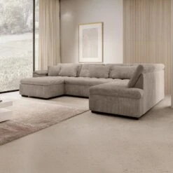 Meubella - Hoekbank Nicoreta - Bruin Ribstof - Links 10 Meubella - Hoekbank Nicoreta - Bruin Ribstof - Links -LeenBakker Winkel cb143ad746f34cddad8993231e11b12f