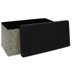 Home Deco Poefje - Opbergbox - Donkerbruin/zwart - 76 X 38 Cm -LeenBakker Winkel cb52d2f334ec4f87be6ff24abf079de6