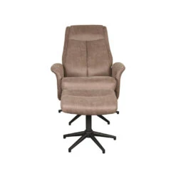 LABEL51 Fauteuil Bergen - Taupe - Micro Suede - Incl. Hocker - 62x77x53 Cm -LeenBakker Winkel cb7b4d532ac34ca1bdd76c3b165d311d