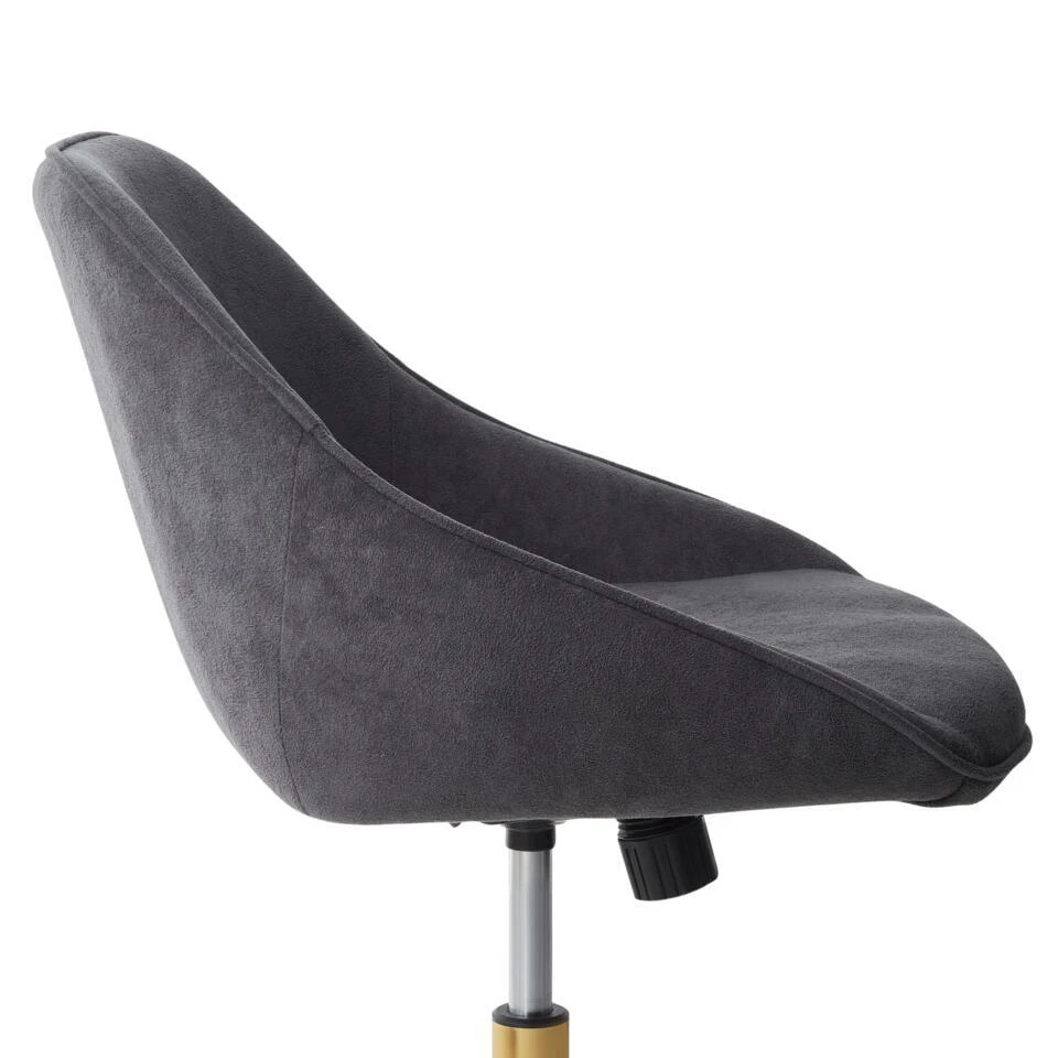 BARDSDALE - Bureaustoel - Donkergrijs - Fluweel 9 BARDSDALE - Bureaustoel - Donkergrijs - Fluweel - Afbeelding 7