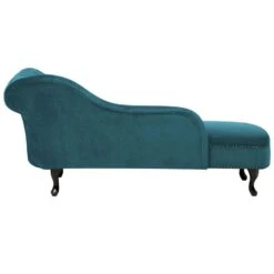 NIMES - Chaise Longue - Blauwgroen - Rechterzijde - Fluweel -LeenBakker Winkel cb91516766bb4450b552172b4982b43f