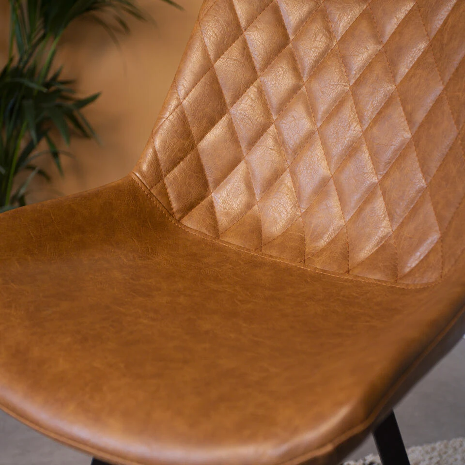 Industriële Barkruk Juno Cognac - Zithoogte 70 Cm - Kunstleder - Bruin 7 Industriële Barkruk Juno Cognac - Zithoogte 70 Cm - Kunstleder - Bruin - Afbeelding 5