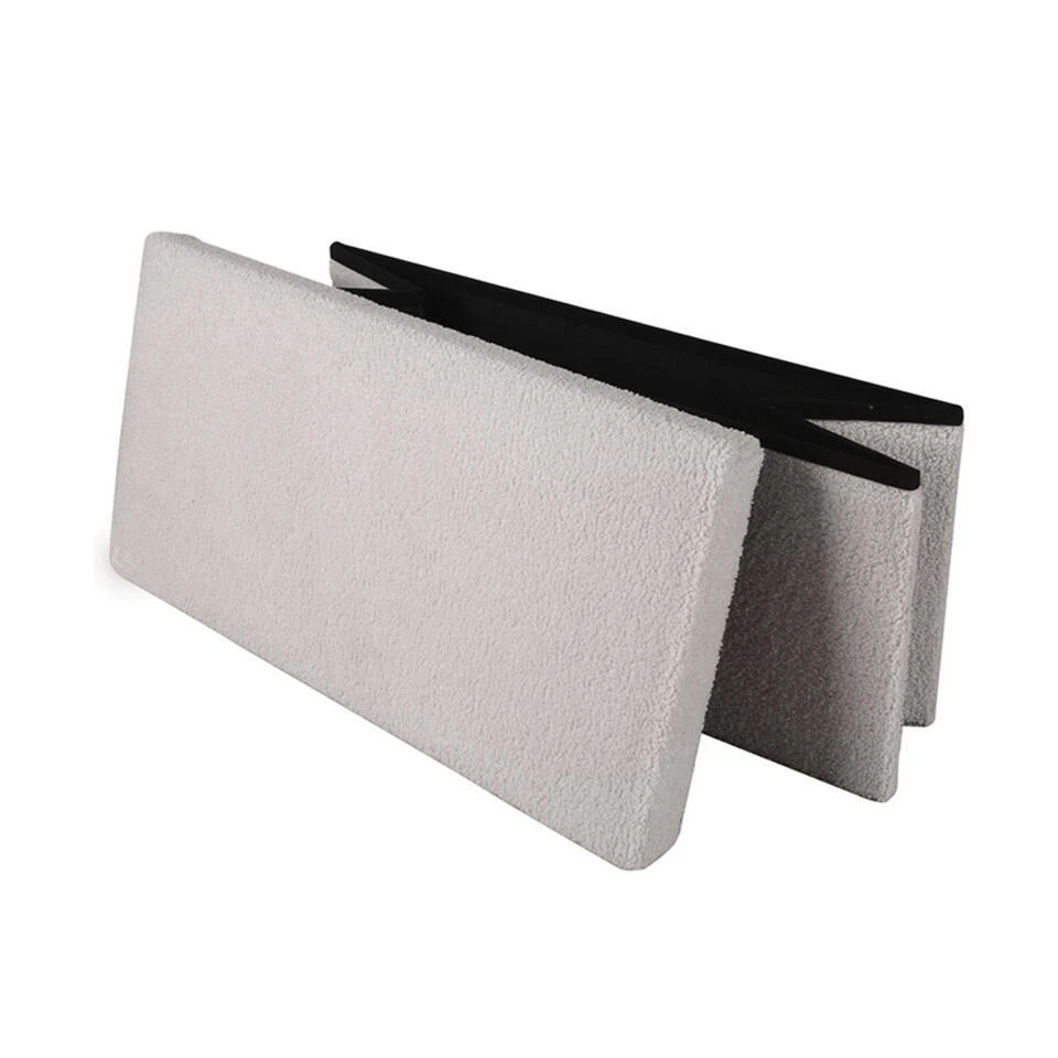 Merkloos Urban Living Poef/hocker/opbergbox - Lichtgrijs - 76 X 38 X 38 Cm 5 Merkloos Urban Living Poef/hocker/opbergbox - Lichtgrijs - 76 X 38 X 38 Cm - Afbeelding 3