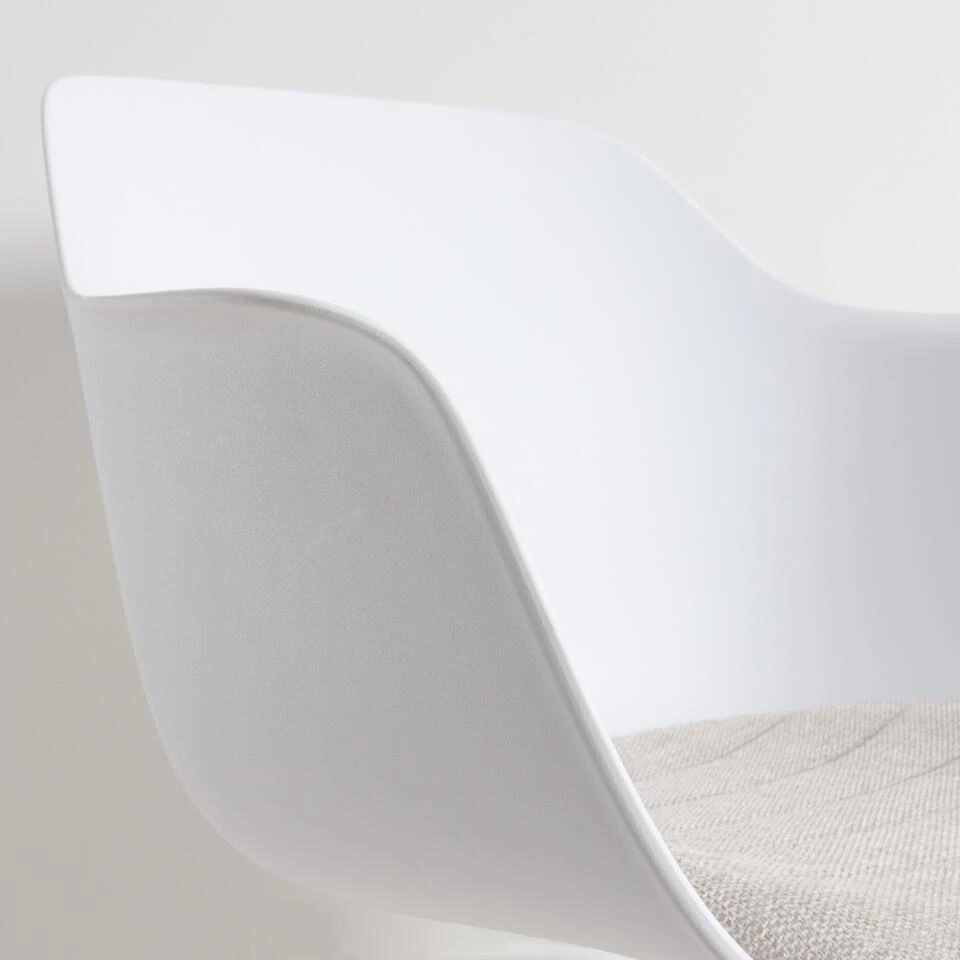 Nolon Nora-Liz Eetkamerstoel Wit - Beige Kussen - Zwarte Poten 5 Nolon Nora-Liz Eetkamerstoel Wit - Beige Kussen - Zwarte Poten - Afbeelding 3