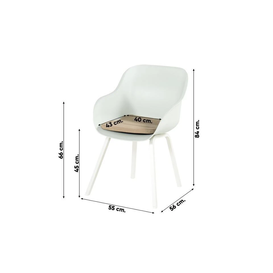 Hartman Le Soleil Element Dining Armstoel - Cotton White - 2 St. 5 Hartman Le Soleil Element Dining Armstoel - Cotton White - 2 St. - Afbeelding 3