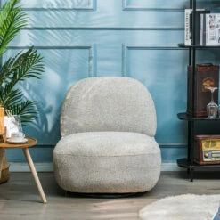 Salonstoel Swivel Van Metaal En Beige Fluweel -LeenBakker Winkel ccee73b15f354a589715d31190e40ec3