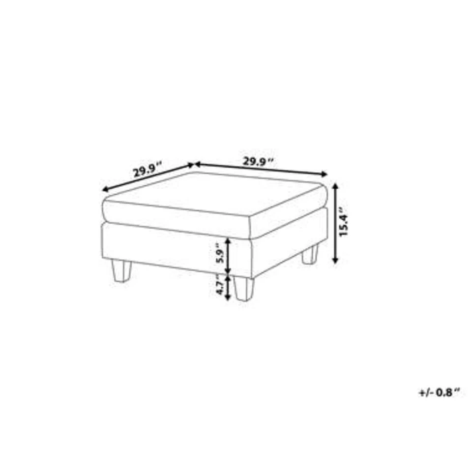 Beliani Ottomaan FEVIK - Zwart Polyester 6 Beliani Ottomaan FEVIK - Zwart Polyester - Afbeelding 4