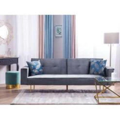 Beliani Driezitsbank - VISNES Grijs Fluweel 7 Beliani Driezitsbank - VISNES Grijs Fluweel -LeenBakker Winkel cd39b5d563e74f7aa7c31172c7bfb862