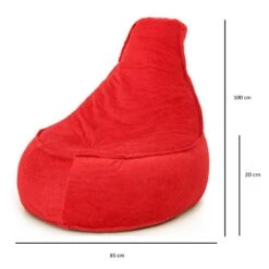 Parya Stoel Zitzak Ribstof Zitzakfauteuil Woonkamerzitzak Poef Rood -LeenBakker Winkel cd5a90096c85440b842f369d886739bd