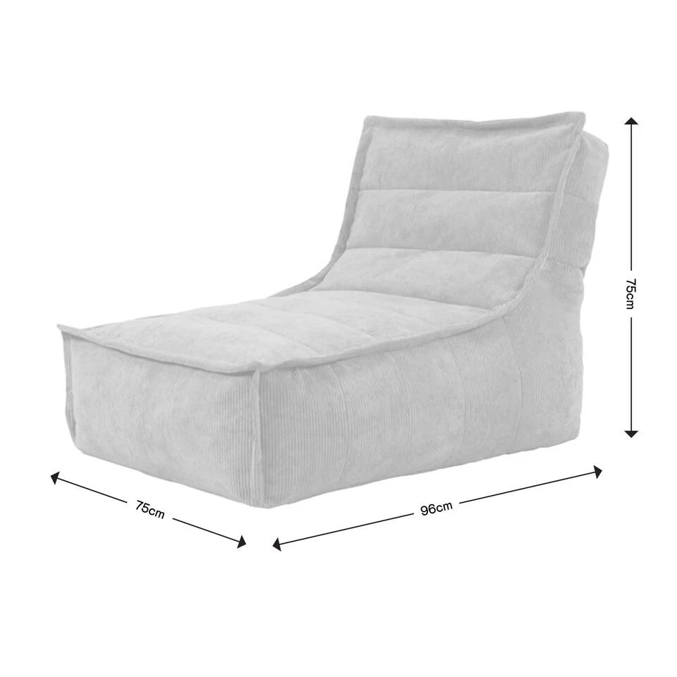 Icon Zitzak Lounger Otto - Corduroy Zitzak Volwassenen - Beige 8 Icon Zitzak Lounger Otto - Corduroy Zitzak Volwassenen - Beige - Afbeelding 6