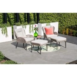 Andorra Fauteuil - Incl. Voetenbank - C. Black - Rope Taupe - Sand -LeenBakker Winkel cf5476485d074c6fb7609a51a48332bf