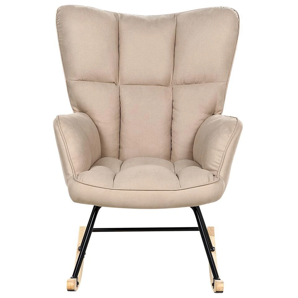 OULU - Schommelstoel - Beige - Polyester 7 OULU - Schommelstoel - Beige - Polyester - Afbeelding 5