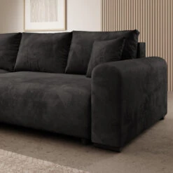 Meubella - Hoekbank Mindin - Zwart Velvet - Universeel 10 Meubella - Hoekbank Mindin - Zwart Velvet - Universeel -LeenBakker Winkel d0a9f70927434eb18b7a092c50b7ae45