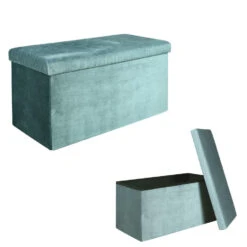 Home Deco Poef Velvet - Opbergbox - Blauw - 76 X 38 Cm -LeenBakker Winkel d0ad1f4a5c874cce8a402dad453f20eb