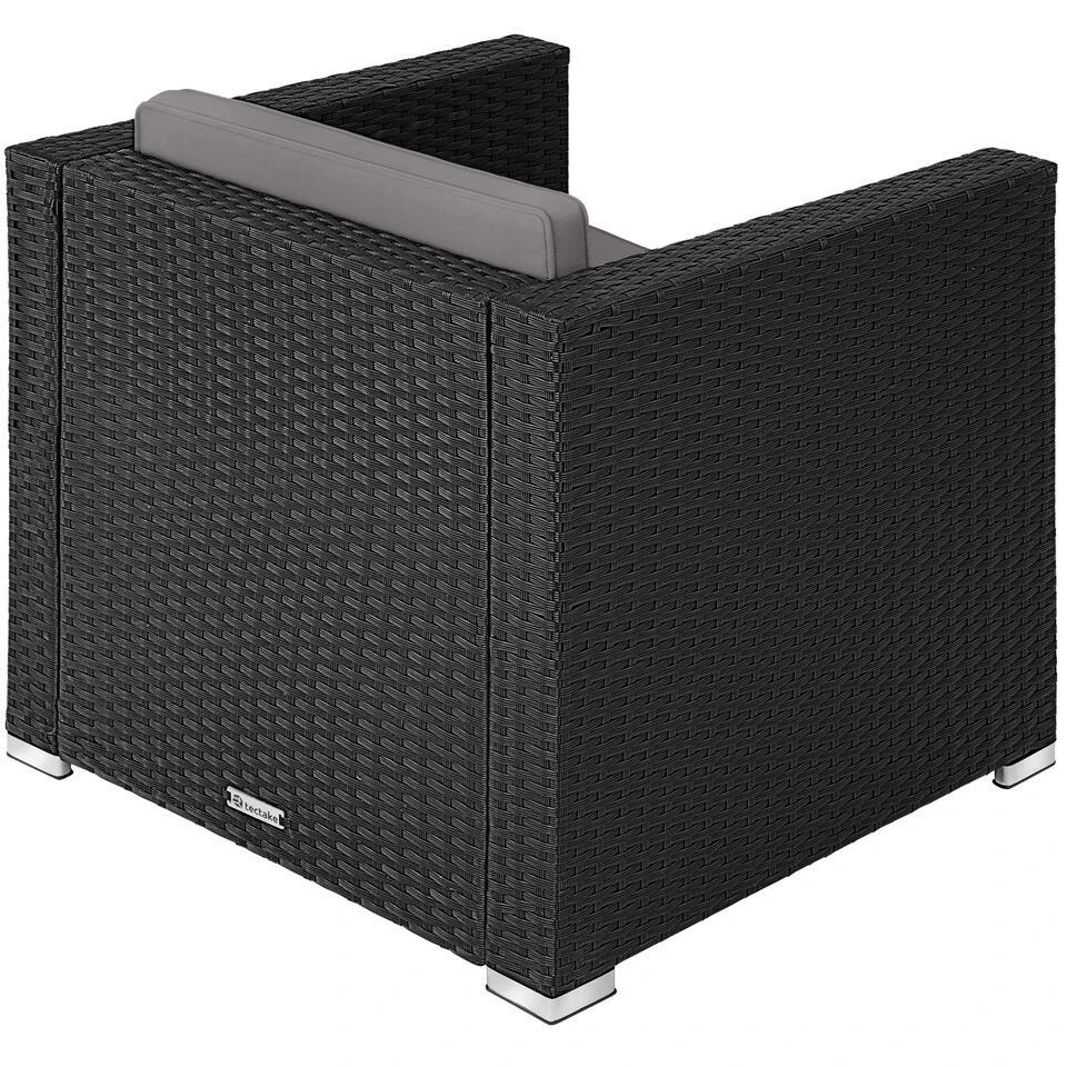 Tectake Wicker Fauteuil Lignano, Zwart 6 Tectake Wicker Fauteuil Lignano, Zwart - Afbeelding 4