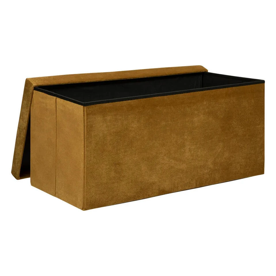 Atmosphera Poef/hocker - Opvouwbaar - Okergeel - 76 X 38 X 38 Cm 4 Atmosphera Poef/hocker - Opvouwbaar - Okergeel - 76 X 38 X 38 Cm - Afbeelding 2