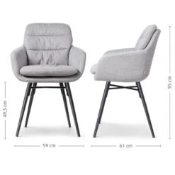 Nolon Nena-Mia Eetkamerstoel Grijs - Armleuning - Zwarte Houten Poten 15 Nolon Nena-Mia Eetkamerstoel Grijs - Armleuning - Zwarte Houten Poten -LeenBakker Winkel d1e39f1584eb49ae96a50591db72766c