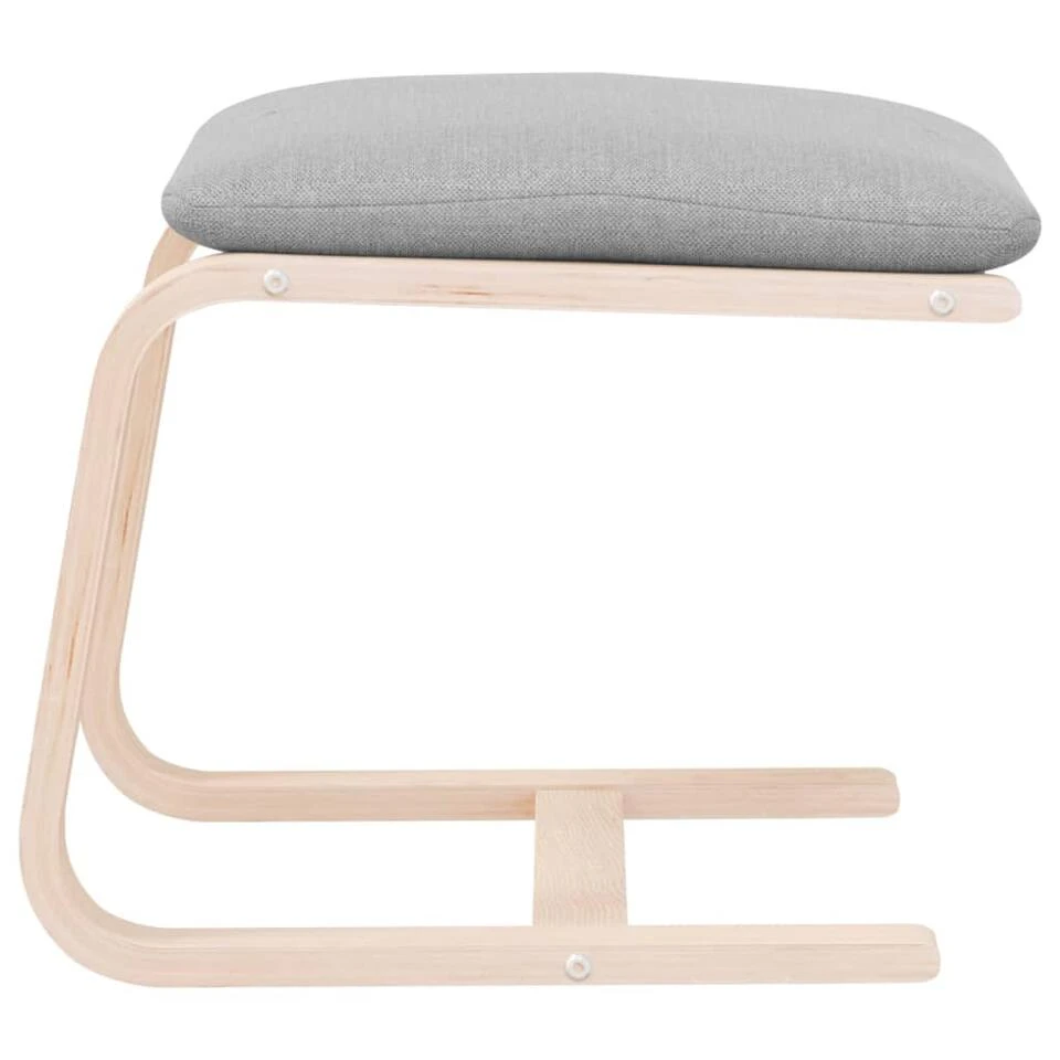 VidaXL - Voetenbank - Grijs - Stof 7 VidaXL - Voetenbank - Grijs - Stof - Afbeelding 5