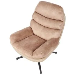 EIDE - Fauteuil Met Hocker - Beige - Fluweel -LeenBakker Winkel d3d2d6128aed45d881b0a56e47a2d474