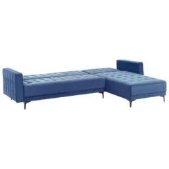 ABERDEEN - Hoekbank - Blauw - Linkszijdig - Fluweel -LeenBakker Winkel d4671d0731174ed187cd8a009936ce18