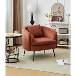 Salonstoel Van Metaal En Terracotta Fluweel -LeenBakker Winkel d4897f90b2374e7997f1944a7f1d1aa6