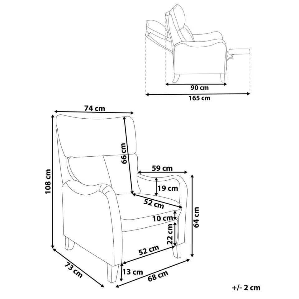 ROYSTON - TV-fauteuil - Bruin - Kunstleer 5 ROYSTON - TV-fauteuil - Bruin - Kunstleer - Afbeelding 3