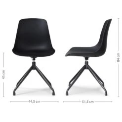 Nolon Nola-Pip Eetkamerstoel Zwart - Draaibaar - Zwart Onderstel -LeenBakker Winkel d516a33639834880b30af1c3755b5567