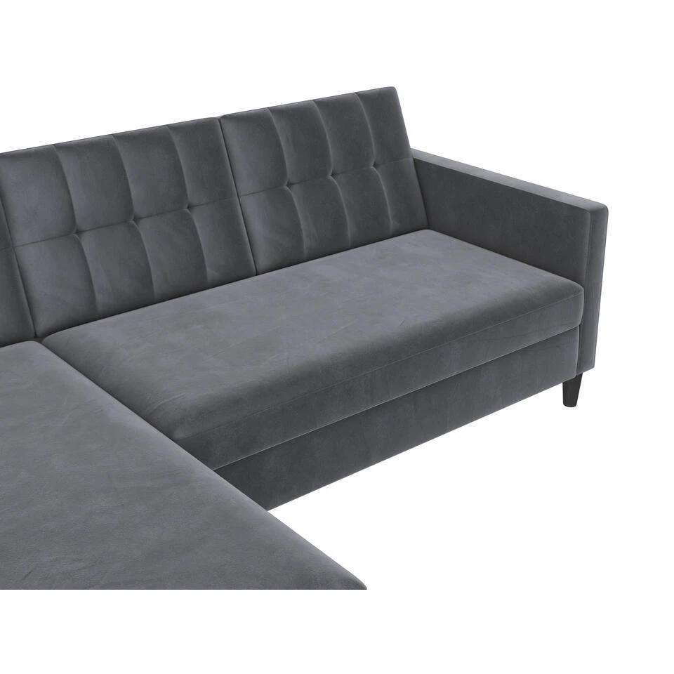 Hartford - 3-zits Slaapbank In Antraciet Fluweel 5 Hartford - 3-zits Slaapbank In Antraciet Fluweel - Afbeelding 3