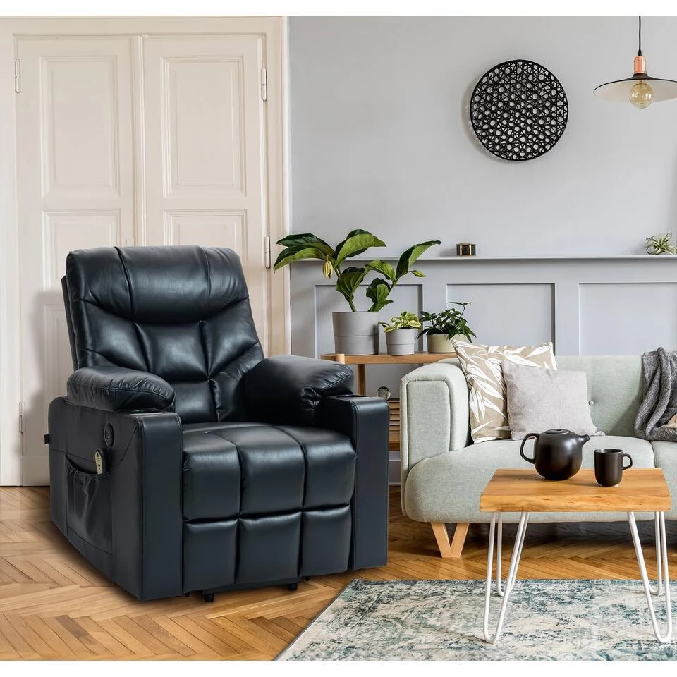 CLP Fauteuil Andover Zwart Frame - Kunstleer - Zwart 5 CLP Fauteuil Andover Zwart Frame - Kunstleer - Zwart - Afbeelding 3