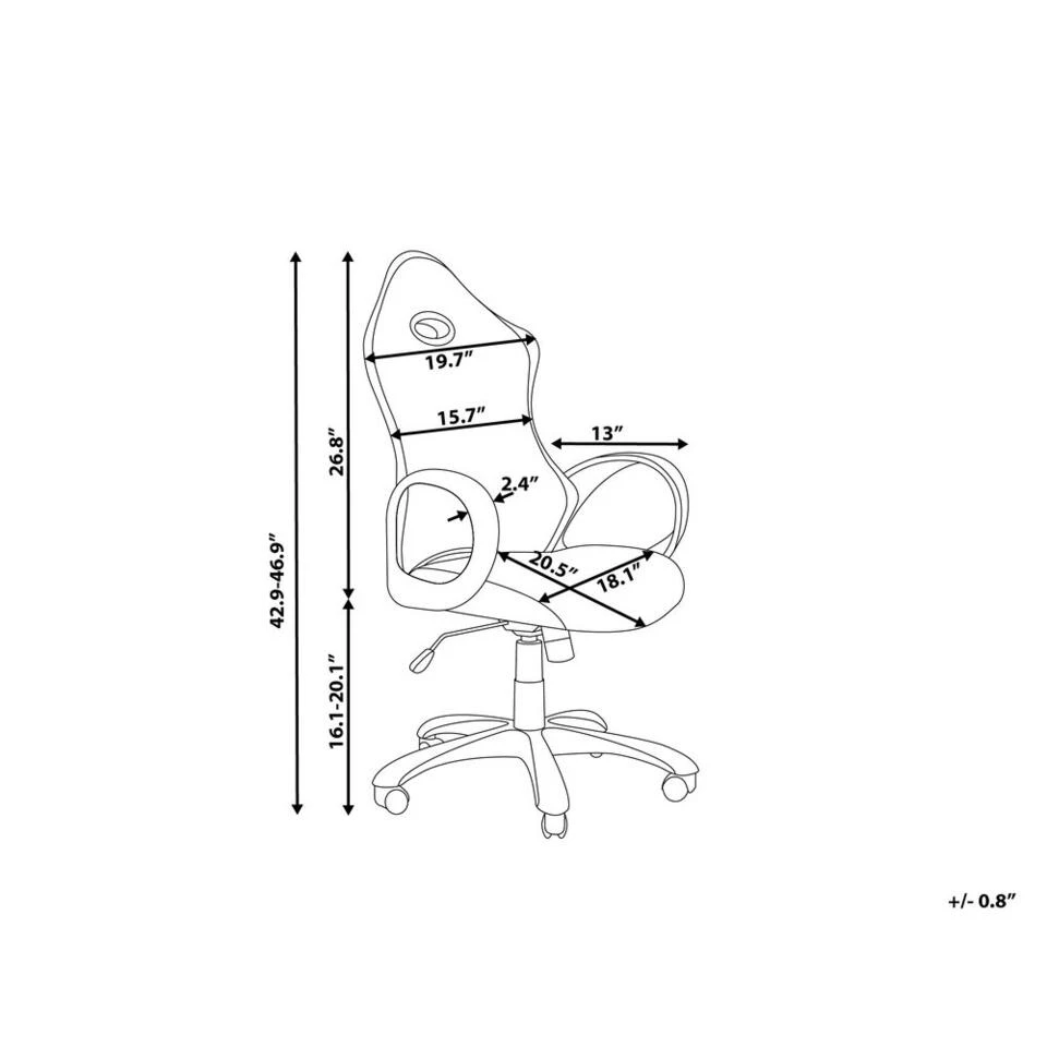Beliani Bureaustoel ICHAIR - Groen Polyester 4 Beliani Bureaustoel ICHAIR - Groen Polyester - Afbeelding 2
