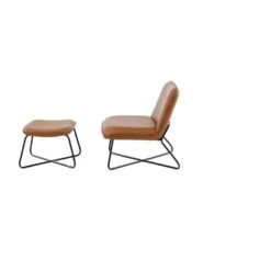 Svea - Selo Fauteuil Met Voetenbank - Lederlook - Cognac -LeenBakker Winkel d56744c21a8d4ef88fbbaa1ebaf33d63