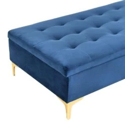 ABERDEEN - Ottomaan Met Opbergruimte - Marineblauw - Fluweel -LeenBakker Winkel d652d3c678964fc88bfdf79b4f263fcb