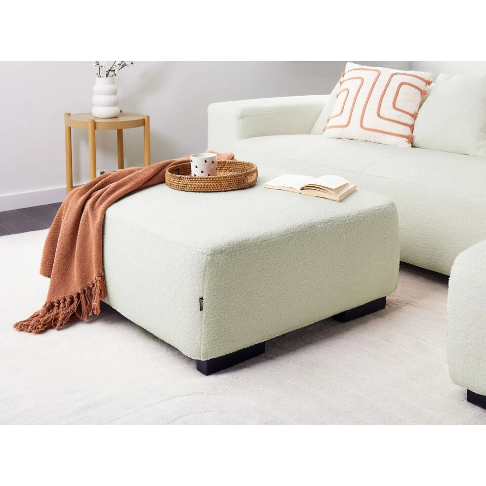 LUNGO - Ottomaan - Wit - Bouclé 4 LUNGO - Ottomaan - Wit - Bouclé - Afbeelding 2