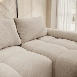 Meubella - Broome - Hoekbank 3-zits - Beige Teddystof - Rechts -LeenBakker Winkel d70229bfb5144be48dfa4f1ad1945006