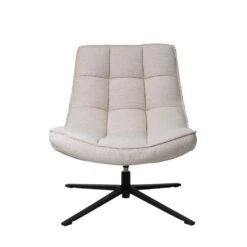 Draaifauteuil Stof/Textiel - Beige - 86x74x84cm - Mattis -LeenBakker Winkel d723b354742d4fbc80eaedf9ec0e0d5c