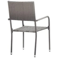 VidaXL - Stapelstoelen - Grijs - Poly Rattan - 2 Stuks -LeenBakker Winkel d76cc148275249fda8a9e73af3e64bb3