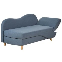 MERI II - Chaise Longue Met Opbergruimte - Blauw - Rechts - Fluweel -LeenBakker Winkel d8d4da124887465b975aef49bab6ab9a