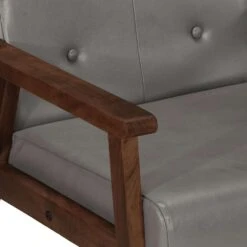 VidaXL - Fauteuils - Grijs - Leer -LeenBakker Winkel da57ee77a946413a9e38630e2012a0ec