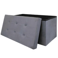Home Deco Poef Chique - Opbergbox - Grijs - 76 X 38 Cm -LeenBakker Winkel db2767ce4014430a95203e6c8b59ed05