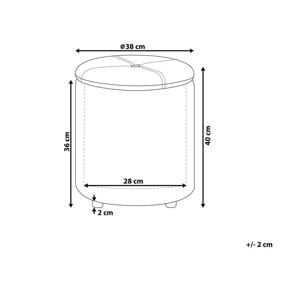 MARYLAND - Poef - Wit - 38 Cm - Kunstleer 6 MARYLAND - Poef - Wit - 38 Cm - Kunstleer - Afbeelding 4