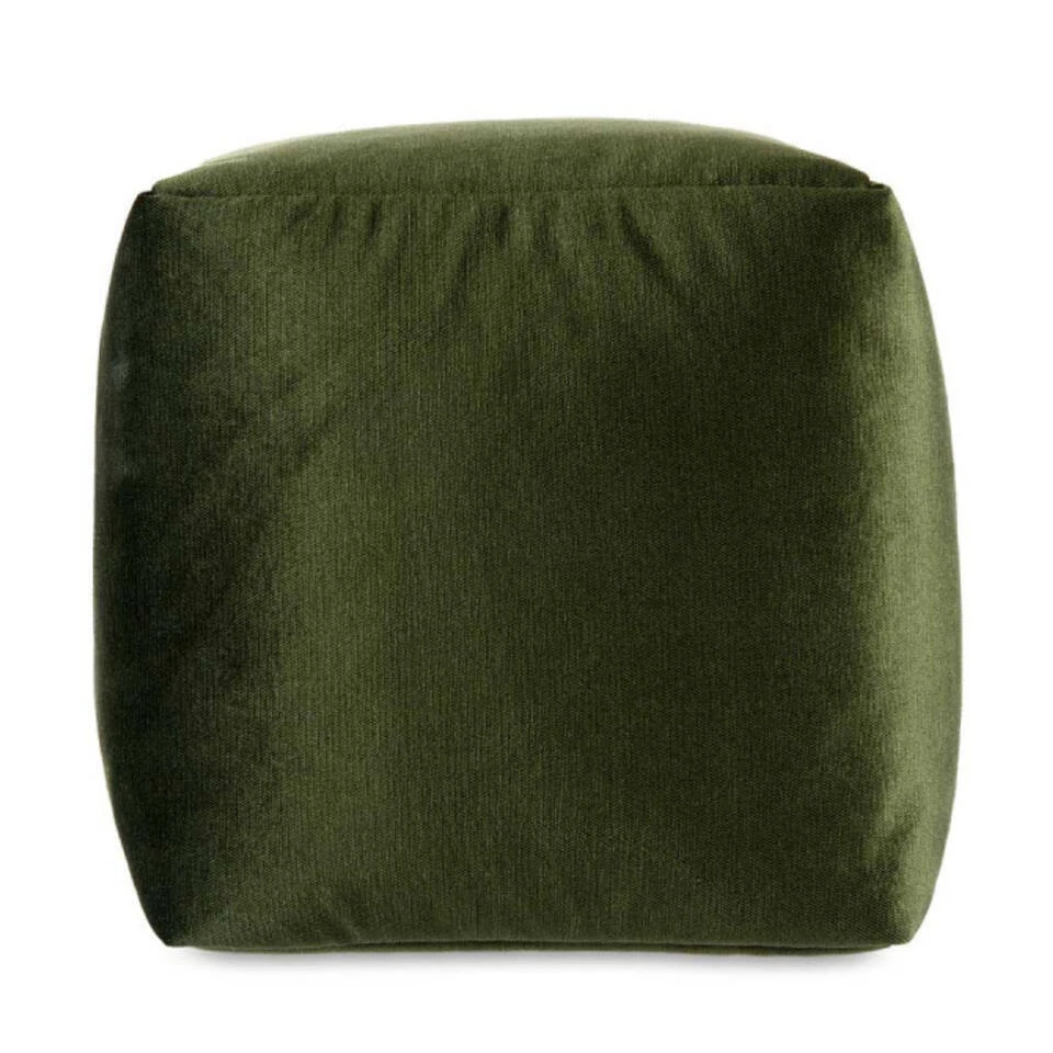 Merkloos Arte Regal Poef - Fluweel - Donkergroen - 30 X 30 Cm - Vierkant 6 Merkloos Arte Regal Poef - Fluweel - Donkergroen - 30 X 30 Cm - Vierkant - Afbeelding 4