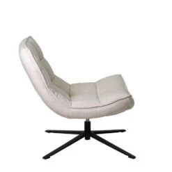 Draaifauteuil Stof/Textiel - Beige - 86x74x84cm - Mattis -LeenBakker Winkel dd1d83be177f4014aed5028003560725