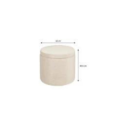 Mica Decorations Poef Met Opbergruimte - H41 X Ø42 Cm - Off-white -LeenBakker Winkel dfa076c3ec06413e921f0285ce7852fc