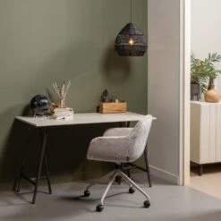 WOOOD Morros Bureaustoel - Polyester - Taupe - 88x57x60 -LeenBakker Winkel dfe00c6537774d8ab5fec544b6734652