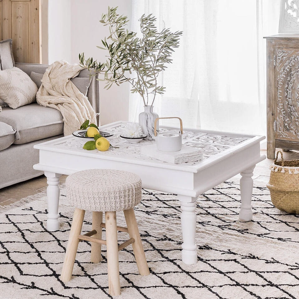 Atmosphera Ribcord Krukje - Beige - Hout/stof - D31 X H43 Cm 5 Atmosphera Ribcord Krukje - Beige - Hout/stof - D31 X H43 Cm - Afbeelding 3