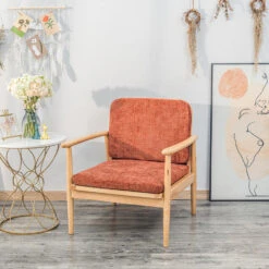 Fauteuil Van Massief Hout En Terracotta Stof 11 Fauteuil Van Massief Hout En Terracotta Stof -LeenBakker Winkel e17cd3a9dbc54f599211b6327e8a430c