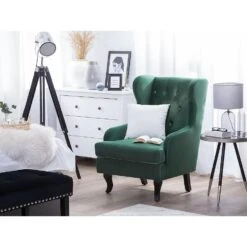 Beliani Oorfauteuil ALTA - Groen Fluweel -LeenBakker Winkel e1a9f2b150be467e91c7c4aa6700e670